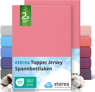 Immagine prodotto di etérea Set di 2 lenzuola comfort in jersey Topper Rosa 140x200 - 160x200 cm