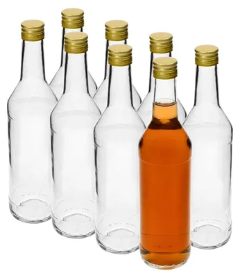Produktbild von 8 x 500 ml Flasche Schlank mit Schraubverschluss Schlichte Wodkaflasche
