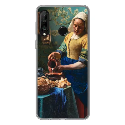 Produktbild von MuchoWow® Handyhülle Schutzhülle Hülle für Huawei P30 Lite Milchmädchen - Mandelblüte - Alte Meister Silikon Softcase Handy Hülle - Handyhülle