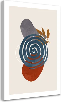 Produktbild von Leinwandbild Geometrische Kreise und Formen im Boho-Stil 70x100 Feeby Blau bild für die wand bereit zum aufhängen