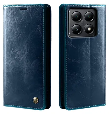 Produktbild von Handyhülle für Xiaomi 14T Pro Kunstleder Klapphülle Vintage Cover Hülle RFID Schutz Case Kartenfach Farbe: Blau