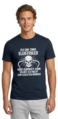 Produktbild von Spreadshirt Ich Bin Zwar Elektriker Spruch Männer T-Shirt, S, Navy