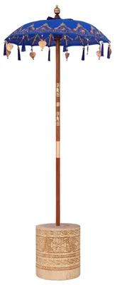 Obrázok produktu pre vidaXL Balijský slnečník s podstavcom modrý 95 x 95 x 260 cm