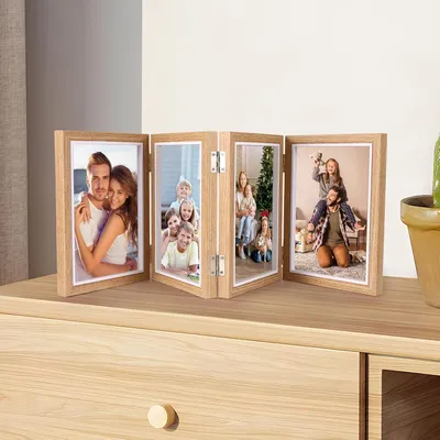 Obrázek produktu pro Rámeček na 4 fotografie, rozměry 10 x 15 cm, vyrobený z MDF, skládací, vhodný do kuchyně