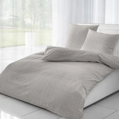 Produktbild von Musselin Bettwäsche 200 x 220 cm, mit 2 Kissenbezügen in 80 x 80 cm, mittelgrau, 100% Baumwolle, sleepling
