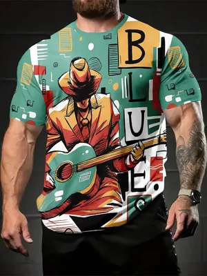 Produktbild von Herren T-Shirt Übergröße, elastisches Oversize Hip Hop Kurzarmshirt, lässiges Stretch Sommer Freizeit Top 1XL