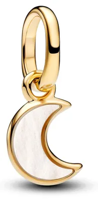 Produktbild von Pandora Me Mini-Charm-Anhänger Mondsichel Weiß 14K Vergoldet 764614C01