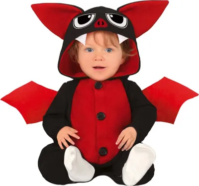 Produktbild von Süßes Fledermaus-Babykostüm für Halloween schwarz-rot 12-18 Monate