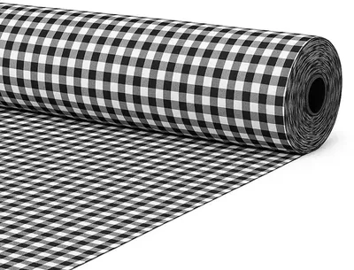 Zdjęcie produktu dla Tkanina w kratkę Gamusi Vichy – szerokość 280 cm – mieszanka bawełny i poliestru – czarna – sprzedawana na metry – tkanina do szycia i dekoracji wnętrz