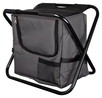 Faltbarer Anglersessel mit Kühltasche schwarz