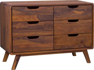 Image de MASSIVMOEBEL24 | Commode 90x40 Palissandre laqué Noisette MALMÖ 2 #105