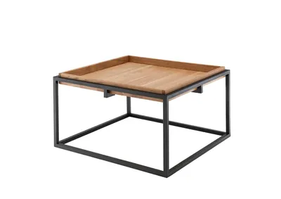 Produktbild von Beistelltisch 70x40 cm Wildeiche Metall Braun Schwarz