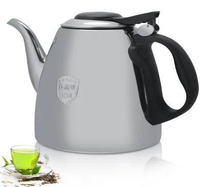 Teekanne Edelstahl, 1,2 L, verspiegelt, hitzebeständiger Griff