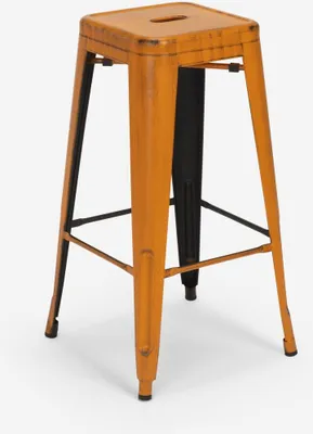 Immagine prodotto di sgabello da bar in metallo dal design industriale 78cm in acciaio stale - Arancione