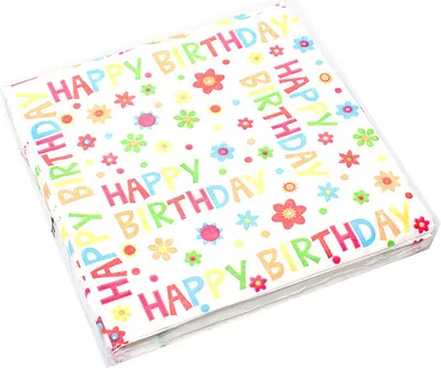 Produktbild von 20 Servietten Happy Birthday Geburtstag 3-lagig 33x33cm Papierservietten Tissue Serviette