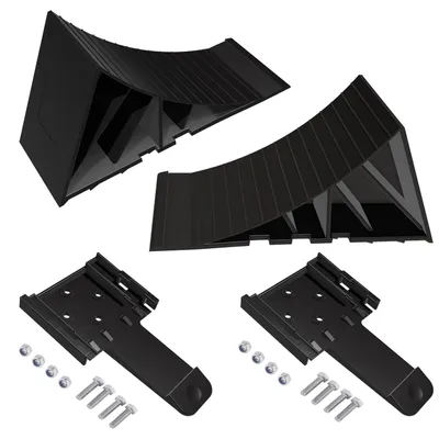 Immagine prodotto di Cunei di livellamento per rimorchi e camper, set da 2, realizzati in plastica resistente, adatti per un carico massimo per asse di 1600 kg, inclusi supporti e materiale di montaggio