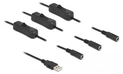 Immagine prodotto di DELOCK - Cavo di alimentazione - Da USB (M) a spina CC 5,5 x 2,1 mm (L) - 1,0 m - Nero (86798)