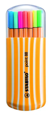 Image de Fineliner - STABILO point 88 20er Pack Zebrui - 20 couleurs différentes y compris 5 couleurs néon