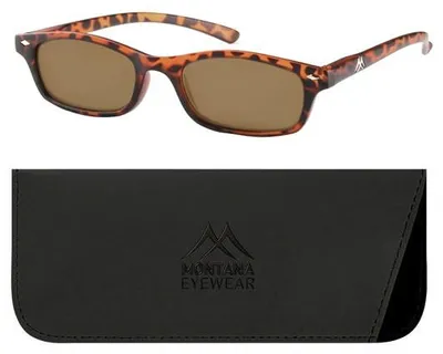 Produktbild von GKA Montana Nerd A2 getönte Lesebrille +3,0 Dioptrien mit Federbügel Sonnenbrille mit Sehstärke Sonnenlesebrille Sonne Brille braun Leo mit Etui