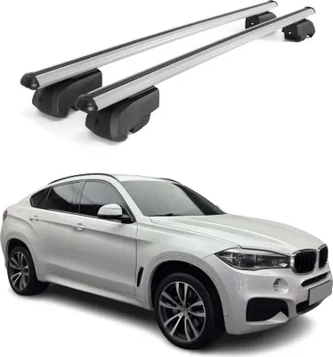Obrázek produktu pro Příčné střešní nosiče pro BMW X6 F16 F86 2014–2019, hliník, šedé, 2 ks