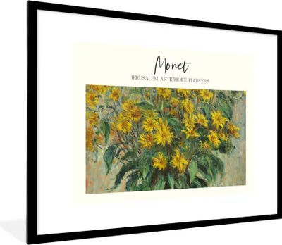 Produktbild von MuchoWow® Gerahmtes Poster Malerei - Alte Meister - Monet 80x60 cm - Poster mit Schwarzem Bilderrahmen Wandposter Rahmen Foto Bilder - Schlafzimmer-Dekorationen - Fotoposter