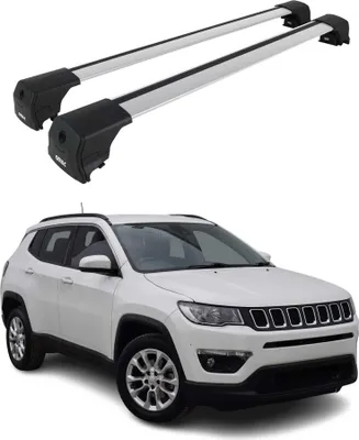 Obrázok produktu pre Strešný nosič batožiny pre Jeep Compass 2017-2025 hliníková strieborná 2ks