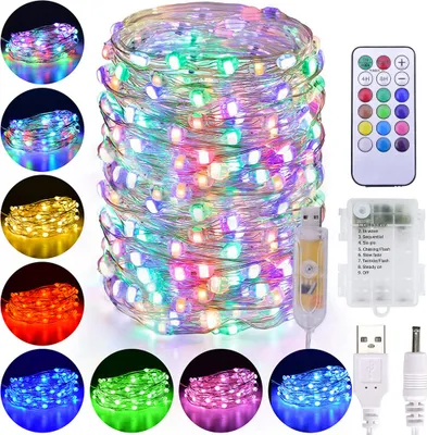 Produktbild von 3m 30 LEDs Bunt Lichterkette Innen Deko Kupferdraht Lichter mit Fernbedienung