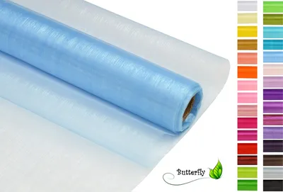 Produktbild von 9m Rolle Organza 36cm CRYSTAL , Farbauswahl:hellblau 311 / babyblau / zartblau