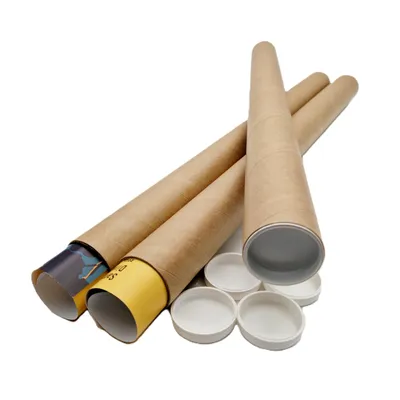 Image de Lot de 50 Tubes carton brun pour affiche poster 5 cm x 64 cm