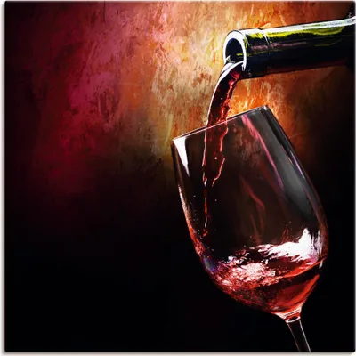 Produktbild von ARTland Leinwandbild Wein - Rotwein Größe: 70x70 cm