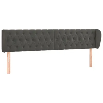 Produktbild von vidaXL Kopfteil mit Ohren Dunkelgrau 183x23x78/88 cm Samt