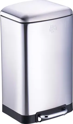 Obrázek produktu pro Pedálový odpadkový koš Dirt Devil 20 l - Kuchyňský odpadkový koš s tichým zavíráním - Nerezový odpadkový koš - Vyjímatelný vnitřní koš - Kuchyňský odpadkový koš 30 x 29 x 52,5 cm - Stříbrný