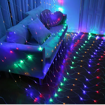Productafbeelding van Ikodm LED-lichtketting, lichtnet, 4,5 x 1,6 m, 300 LED's, multicolor, IP44, 8 modi met geheugenfunctie, geschikt voor buiten, kerstverlichting