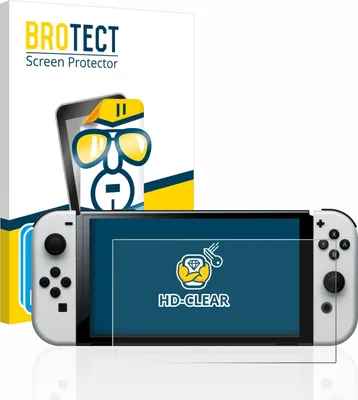 Produktbild von 2x Für Nintendo Switch OLED-Modell Schutzfolie BROTECT Displayschutz Display Schutz Folie Klar Transparent