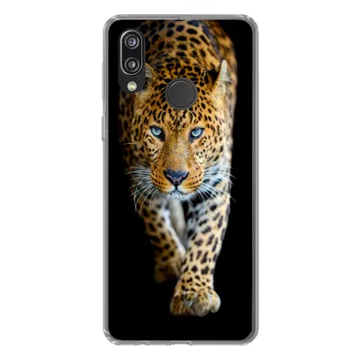 Produktbild von MuchoWow® Handyhülle Schutzhülle Hülle für Huawei P20 Lite (2020) Leopard - Tiere - Porträt - Wildtiere - Schwarz Silikon Softcase Handy Hülle - Kartenhalter
