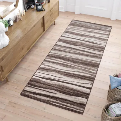 Produktbild von Tapiso Läufer SARI Modern Braun Beige Wohnzimmer 70 x 110