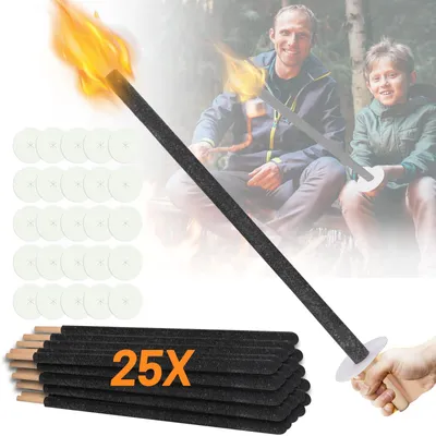 Productafbeelding van 25 fakkels, 72 cm, brandduur 90-100 minuten, met lekbak