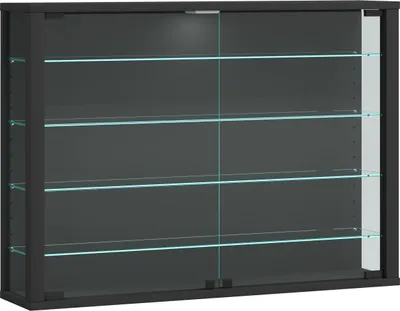 Productafbeelding van VitrosaL vitrinekast wandmontage 2 glazen deuren antraciet.