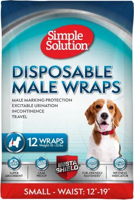 Productafbeelding van Wegwerpluiers voor honden - klein - 12 stuks - lekvrij en superabsorberend - voor incontinentie of markeren