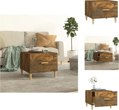 Image de vidaXL Table basse chêne fumé 50x50x40 cm Bois composite - Tables basses