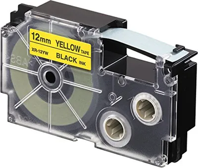 Produktbild von Schriftband für CASIO Label Printer 12 mm breit 8 m lang schwarz auf gelb