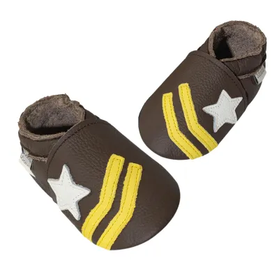 Produktbild von Bemesu Babyschuh Krabbelschuh Lauflernschuh Jungen Mädchen Baby Flexibles Leder braun 18/19EU
