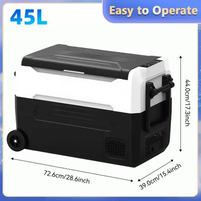 Image de Glacière et congélateur portables pour voiture - Glacière à compresseur de 45 litres - 12V DC - Réfrigérateur pour voiture et camping-car