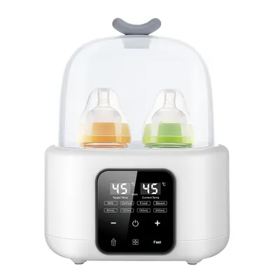 Produktbild von Flaschenwärmer,Flaschensterilisator Mit Timer, einstellbarer Temperatur, LED Anzeige Babykostwärmer ,2 Flaschen Sterilisator für Babyflaschen(Weiß)