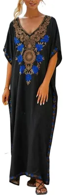 Imagen del producto de Vestido de playa tipo caftán de algodón, ideal para el verano