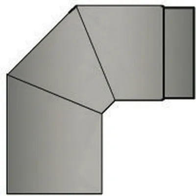 Produktbild von Rauchrohrbogen 45°/150 mm schwarz mit Tür