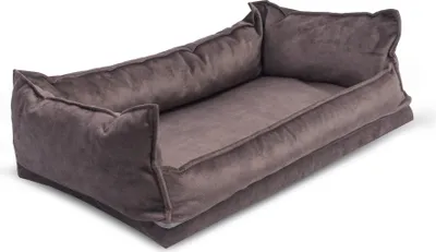 Produktbild von Orthopädisches Haustierbett Soffy Nest 90x110, Braun Premiumbett für Hunde & Katzen, 100 % Latex, mit Rand, wasserdicht, atmungsaktiv – Letti Moderni