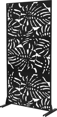 Zdjęcie produktu dla ML-Design Metalowa osłona Roma 90x180 cm ze stali Przegroda z 3 panelami Przegroda rozszerzalna ze stojakiem Parawan do ogrodu, balkonu, tarasu