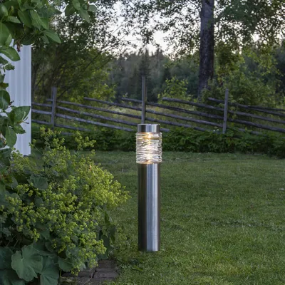 Produktbild von LED Solar Wegleuchte CAPRI - Edelstahl - warmweiße LED - H: 57cm - D: 12cm -  Dämmerungssensor