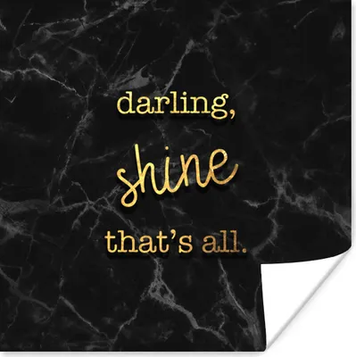 Produktbild von MuchoWow® Poster Zitate - Glänzen - Gold - Marmor 75x75 cm - Wand Dekoration